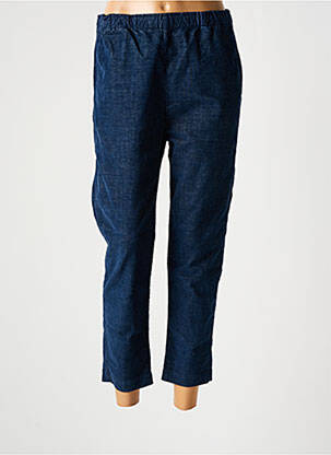 Pantalon 7/8 stretch taille normale bleu ATELIERS FRANÇAIS DE CONFECTION femme