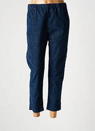 Pantalon 7/8 stretch taille normale bleu ATELIERS FRANÇAIS DE CONFECTION femme