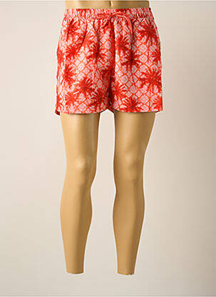 Short de bain imprimé tie and dye rouge FEEL FREE homme