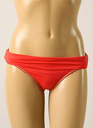 Bas de maillot de bain effet matière satinée culotte rouge BLUELOBSTER femme