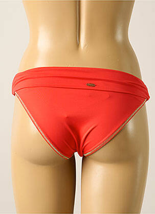 Bas de maillot de bain effet matière satinée culotte rouge BLUELOBSTER femme