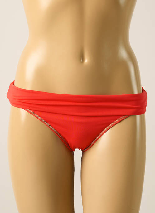 Bas de maillot de bain effet matière satinée culotte rouge BLUELOBSTER femme