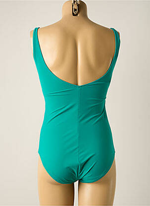 Maillot de bain 1 pièce effet matière satinée haut soutien-gorge avec mousse de rembourrage amovible vert SIYU femme