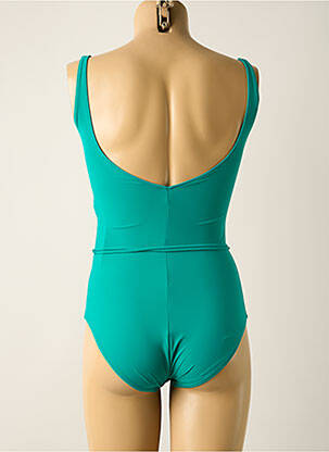 Maillot de bain 1 pièce effet matière satinée haut soutien-gorge moulé vert SIYU femme