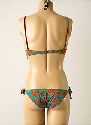 Maillot de bain 2 pièces stretch haut bandeau vert SIYU femme