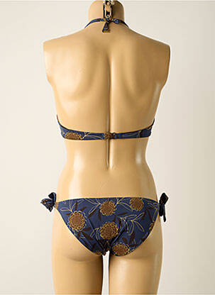 Maillot de bain 2 pièces stretch haut soutien-gorge emboitant bleu SIYU femme