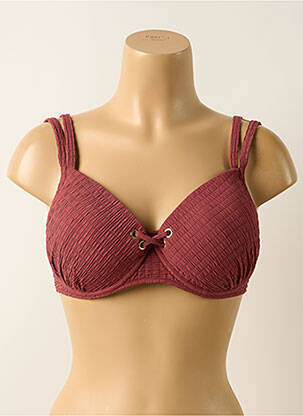 Haut de maillot de bain stretch haut soutien-gorge moulé rouge WATERCULT femme