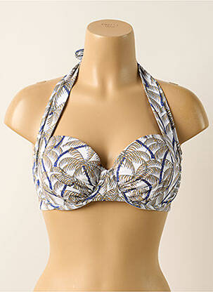 Haut de maillot de bain stretch haut soutien-gorge moulé blanc BLUELOBSTER femme