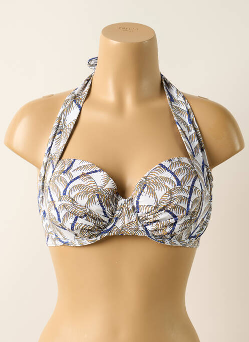 Haut de maillot de bain stretch haut soutien-gorge moulé blanc BLUELOBSTER femme