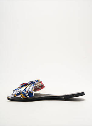 Mules/sabots tissage satiné talon plat jusqu'à 3cm bleu VACHON femme
