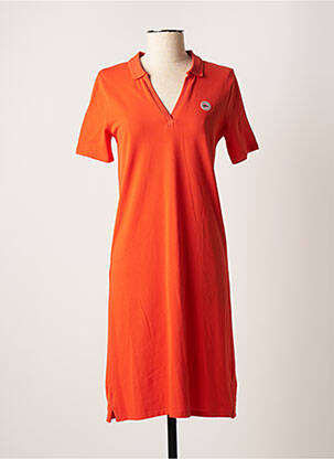 Robe mi-longue manches courtes manches courtes orange TBS femme