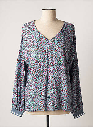 Blouse manches longues manches longues bleu TBS femme