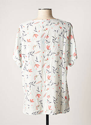 Blouse tissage popeline manches courtes bleu TBS femme