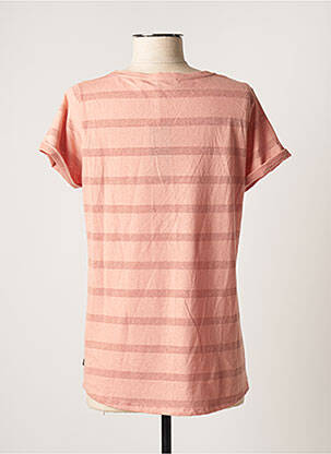 T-shirt col v manches courtes rose TBS femme