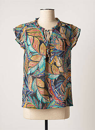 Blouse manches courtes manches courtes bleu GRIFFON femme