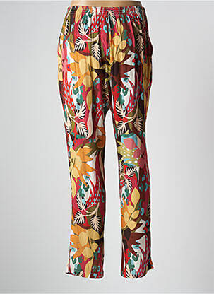 Pantalon droit taille élastique taille normale jaune GRIFFON femme
