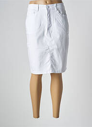 Jupe mi-longue coupe droite blanc GRIFFON femme