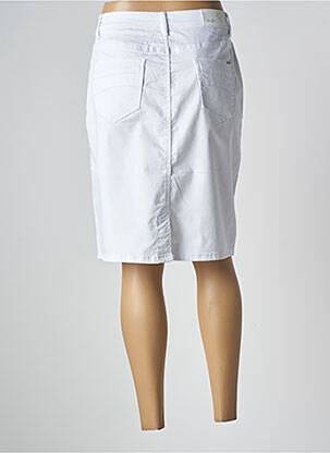 Jupe mi-longue coupe droite blanc GRIFFON femme