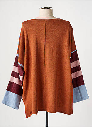 Pull coupe droite manches longues orange MADE IN SENS femme