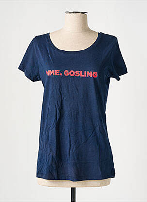 T-shirt sérigraphie manches courtes bleu MADAME TSHIRT femme