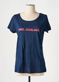 T-shirt sérigraphie manches courtes bleu MADAME TSHIRT femme