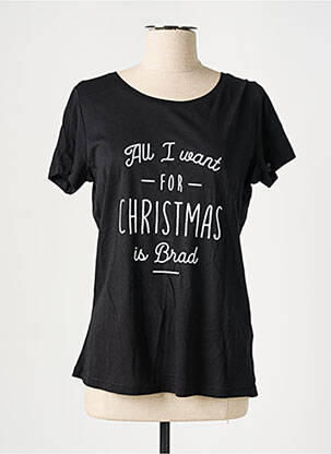 T-shirt sérigraphie manches courtes noir MADAME TSHIRT femme