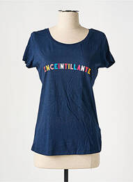 T-shirt sérigraphie manches courtes bleu MADAME TSHIRT femme