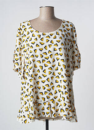 Tunique manches courtes tissage crêpe blanc NOOGAT femme
