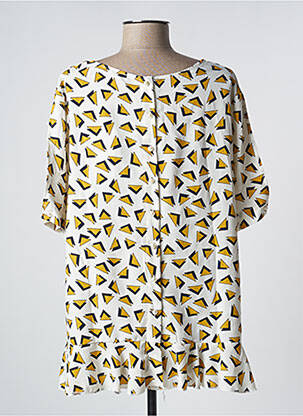Tunique manches courtes tissage crêpe blanc NOOGAT femme