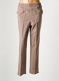 Pantalon droit stretch taille haute marron VISION NIGHT femme