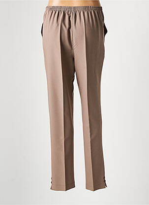Pantalon droit stretch taille haute marron VISION NIGHT femme