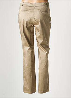 Pantalon slim tissage popeline taille normale beige LEBEK femme