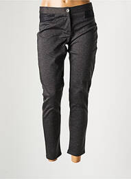 Pantalon slim taille élastique taille haute gris MSN femme