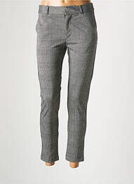Pantalon slim stretch taille haute gris LAURA JO femme