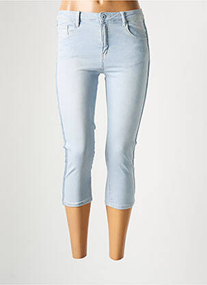 Pantacourt stretch taille normale bleu ONADO femme