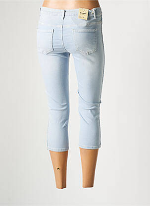 Pantacourt stretch taille normale bleu ONADO femme