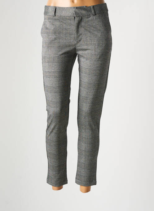 Pantalon slim stretch taille haute gris LAURA JO femme