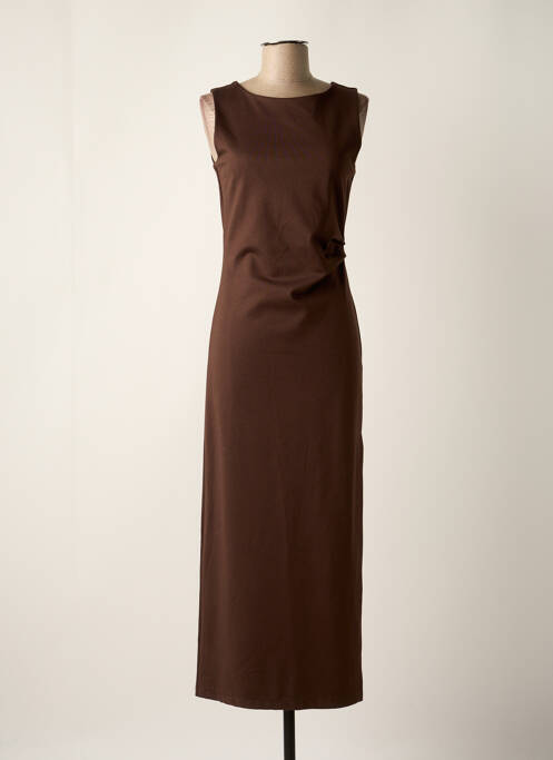 Robe longue marron MADE IN ITALY pour femme