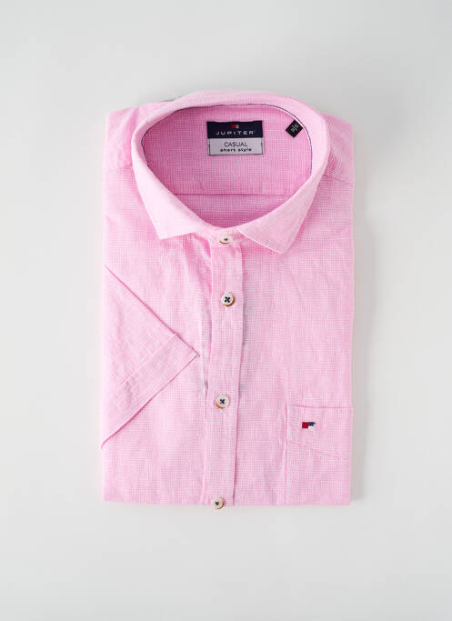 Chemise manches courtes rose JUPITER pour homme