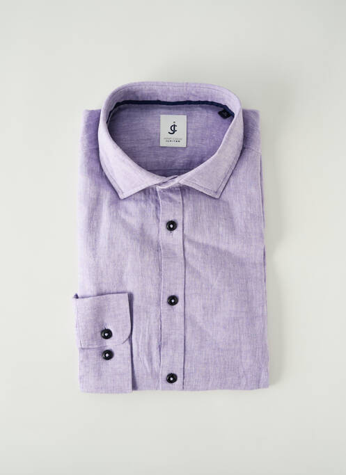 Chemise manches longues violet JUPITER pour homme