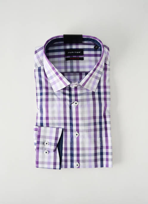 Chemise manches longues violet JUPITER pour homme