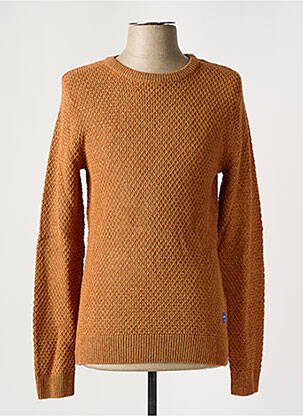 Pull tissage chiné manches longues marron JACK & JONES homme