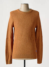 Pull tissage chiné manches longues marron JACK & JONES homme