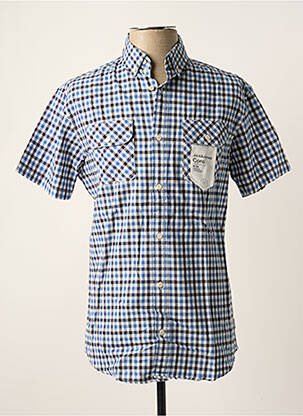 Chemise manches courtes poches bleu JACK & JONES homme