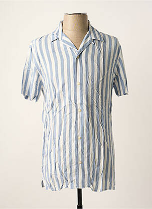 Chemise manches courtes coupe cintrée bleu JACK & JONES homme