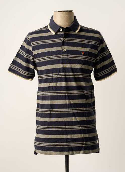 Polo imprimé rayures manches courtes bleu JACK & JONES homme