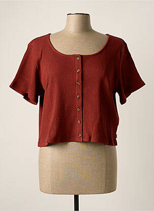 Gilet manches courtes fermeture boutonnée sur le devant marron LEVI'S femme
