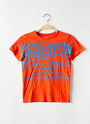 T-shirt stretch manches courtes orange GUESS garcon