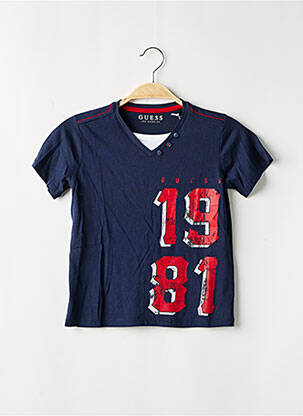 T-shirt stretch manches courtes bleu GUESS garcon