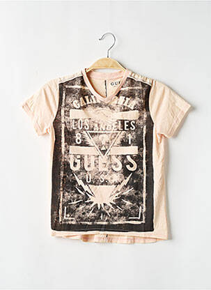T-shirt stretch manches courtes beige GUESS garcon